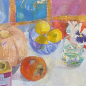 Pintura de fruteros coloridos