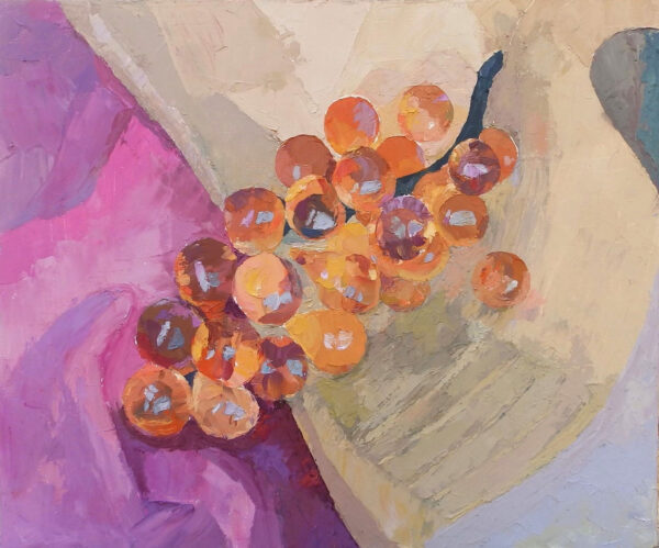 Pintura de unas uvas moradas