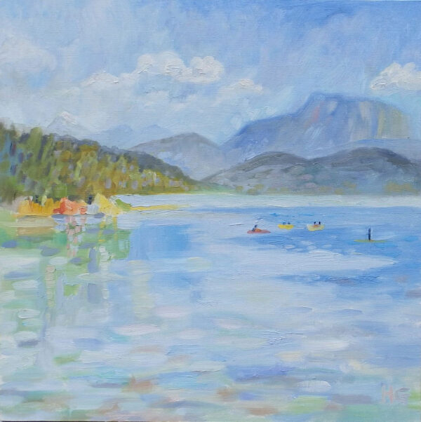 Pintura de una isla en el mar