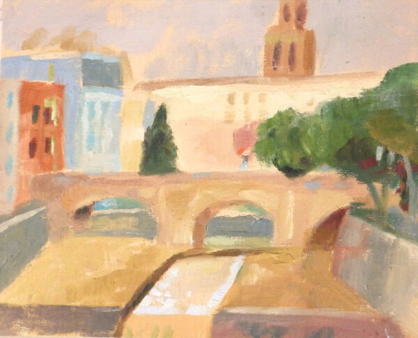 Pintura de la plaza de San Francisco Barbastro