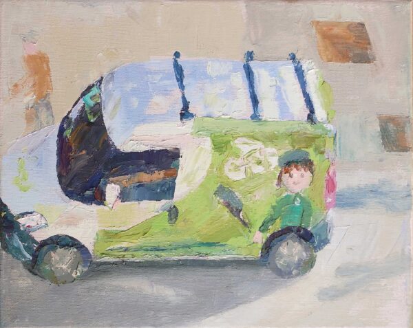 Pintura de un coche verde