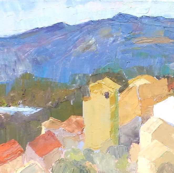 Pintura de el pueblo de Secastilla