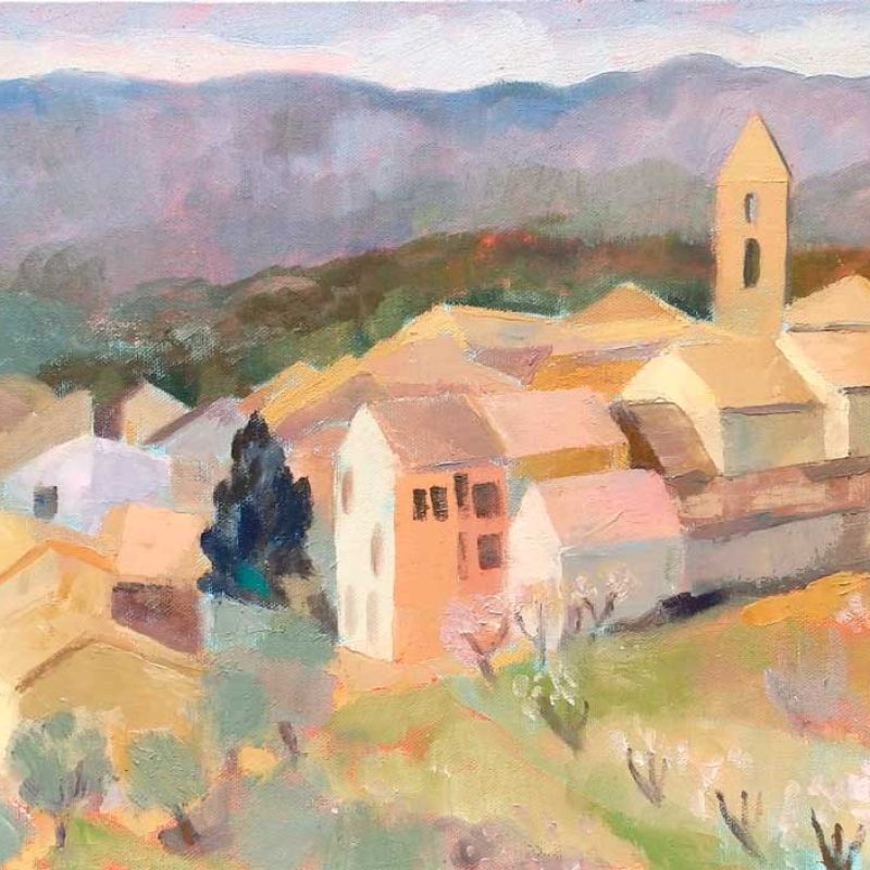 Pintura del pueblo de Secastilla en 2023