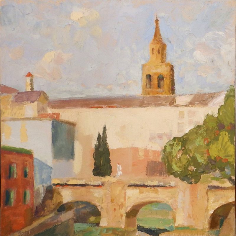 Pintura de la plaza de San Francisco Barbastro